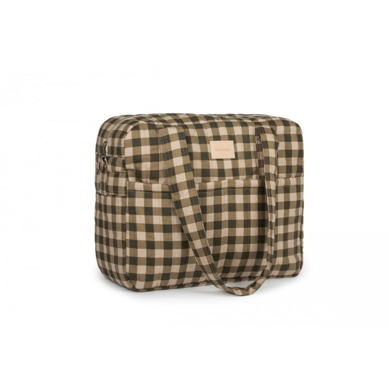nobodinoz Hyde Park Waterproof Stroller Bag Green Checks