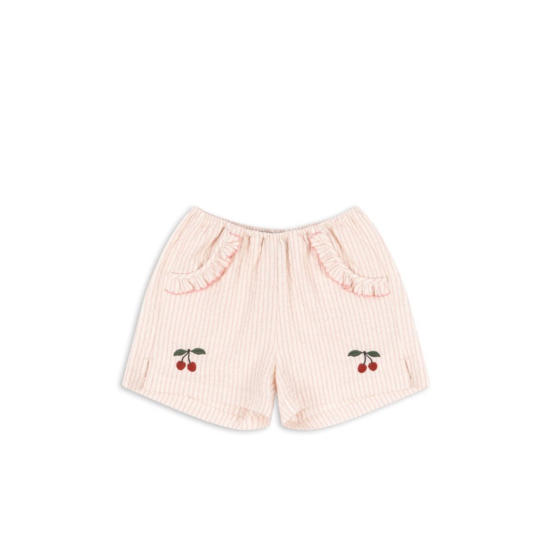 Konges Sljd Ellie Frill Shorts GOTS - Peony Stripe