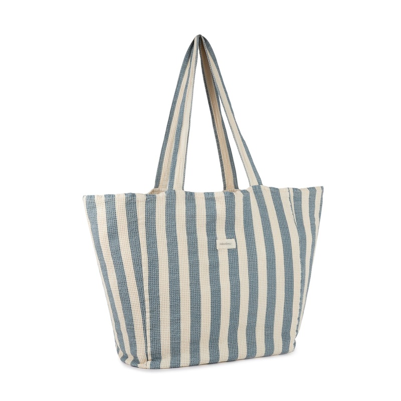 nobodinoz Portofino Beach Bag Blue Stripes