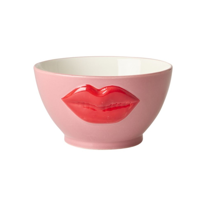 Rice DK Ceramic Bowl with Embossed Lips - Pink - 600ml