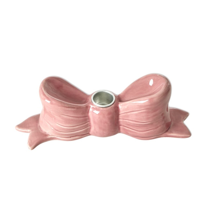 Rice DK Ceramic Candle Holder in Bow Shape - Pink - Large