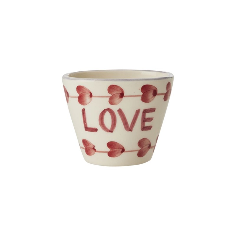 Rice DK Ceramic Oval Espresso Cup with Hand- Painted Love - 70ml