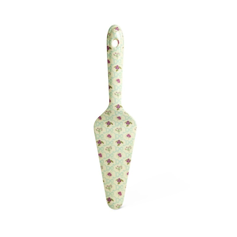 Rice DK Melamine Cake Server with Bow and Bouquet Print