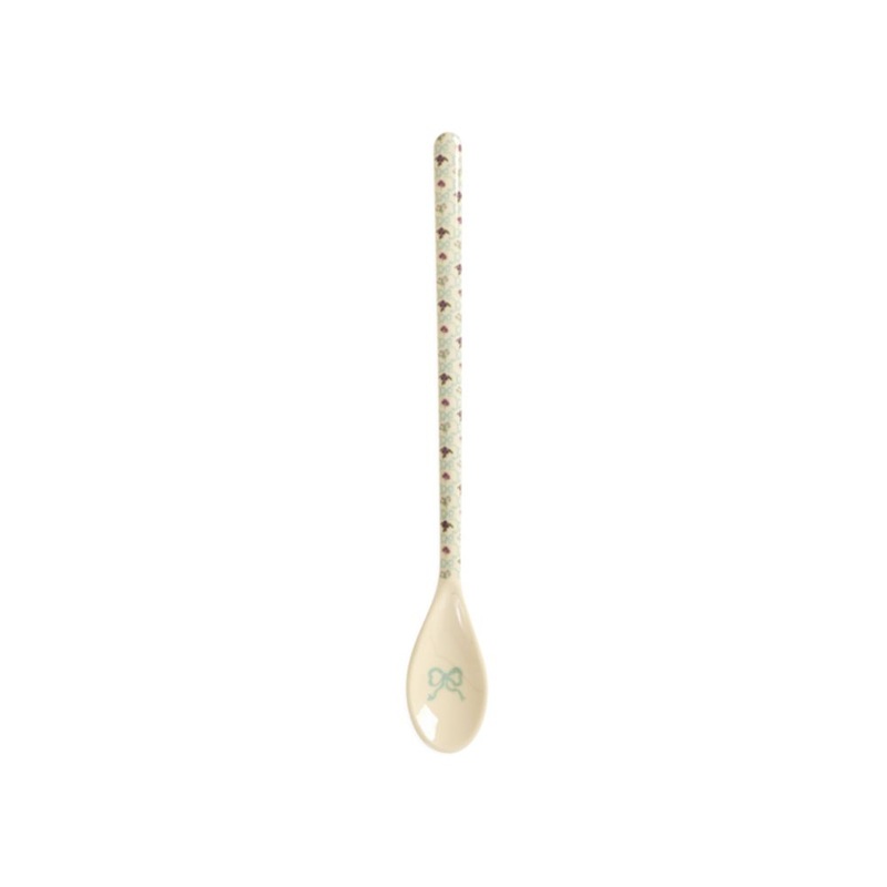 Rice DK Melamine Latte Spoon with Bow and Bouquet Print