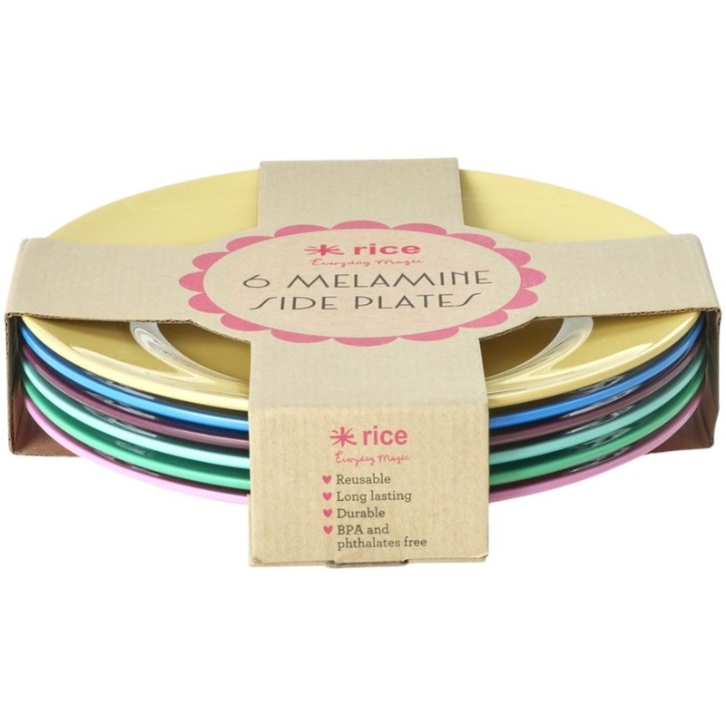 Rice DK Melamine Round Side Plates in Asst. Show Your True Colors - 6 Pack