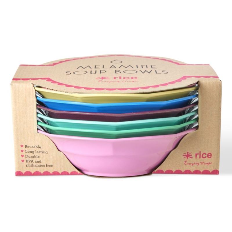 Rice DK Melamine Soup Bowl in Asst. Show Your True Colors - 6 Pack - 400ml