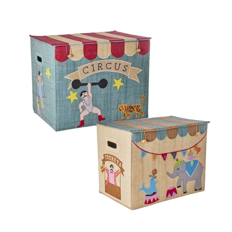 Rice DK Raffia Storage Box with Circus Theme - Foldable