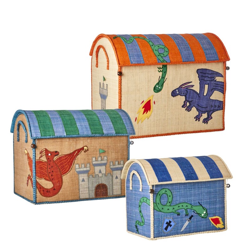 Rice DK Raffia Toy Baskets with Dragon Theme