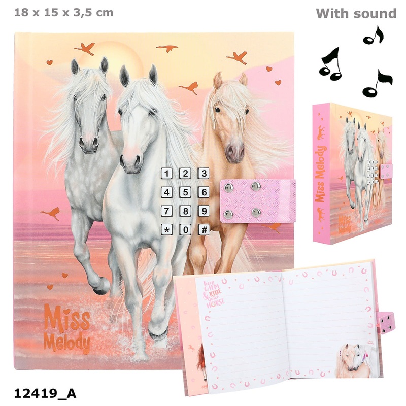 Depesche Miss Melody Diary with Code and Sound, Design 2 Sundown