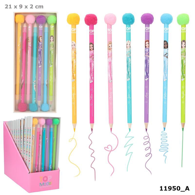 Depesche Topmodel Pompom Coloured Pencil Set