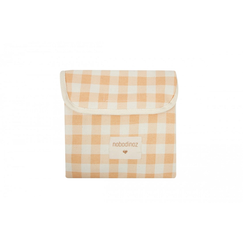 nobodinoz Sunshine Double Pocket Eco Snack Bag Melon Vichy