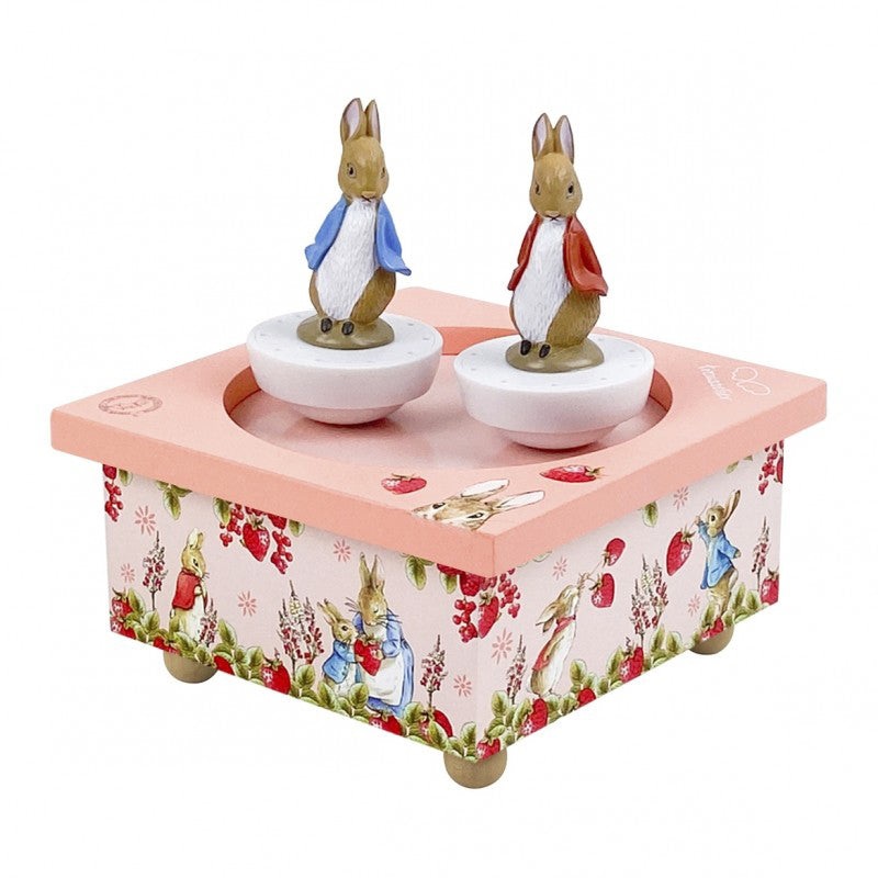 Trousselier Dancing Music Box Peter Rabbit Strawberries