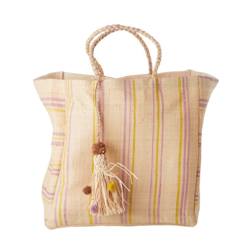 Rice DK Fabric Shopping Bag with Yellow and Lavender Details