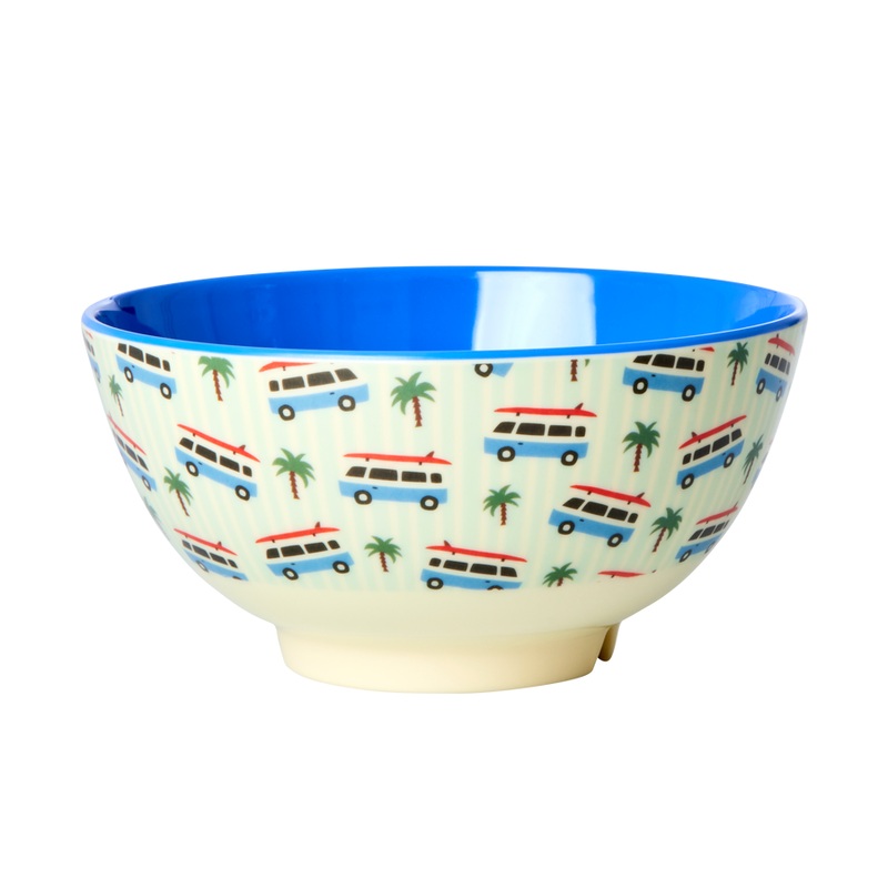 Rice DK Melamine Bowl with Cars Print - Two Tone - Medium