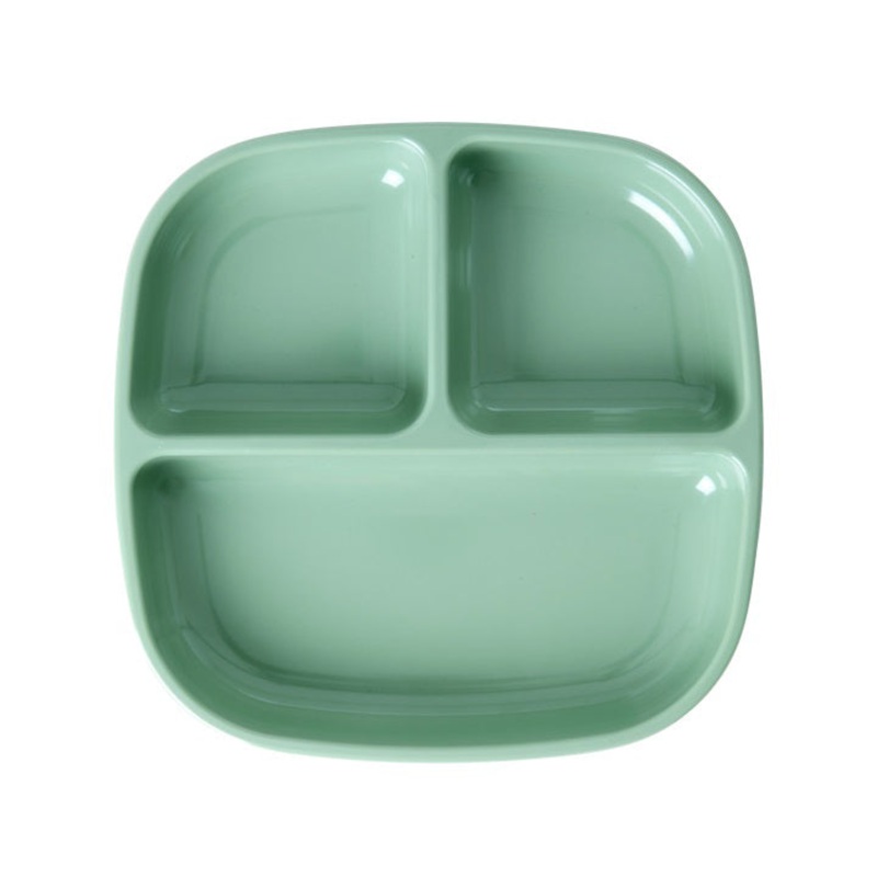 Rice DK Melamine Kids 3 Room Plate - Green