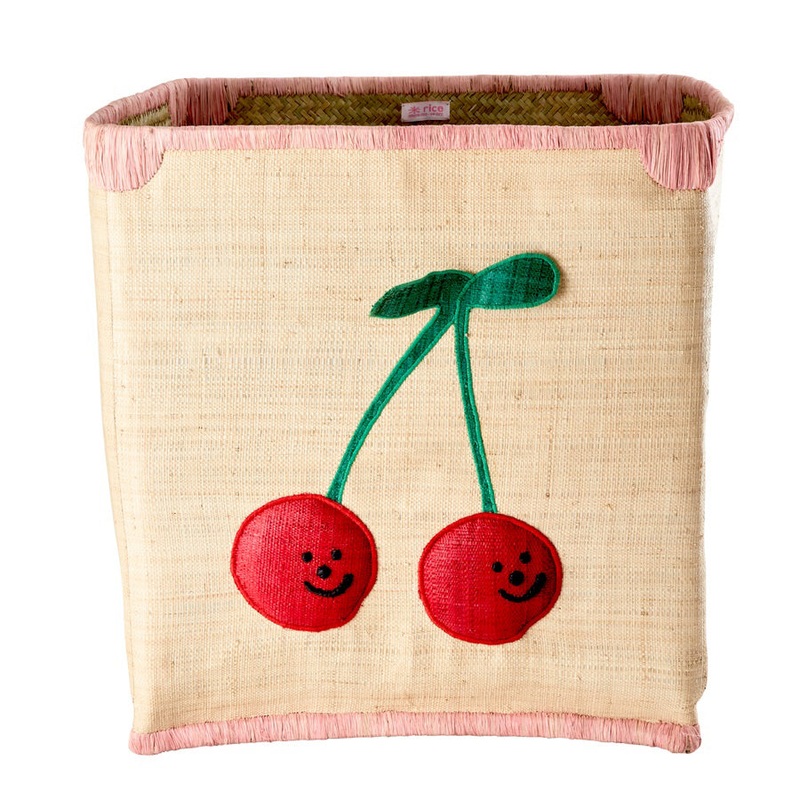 Rice DK Raffia Baskets with Cherries - Large