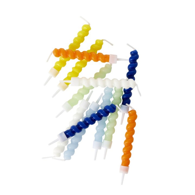 Rice DK Twisted Cake Candle 12 pcs. - Blueish Color Design