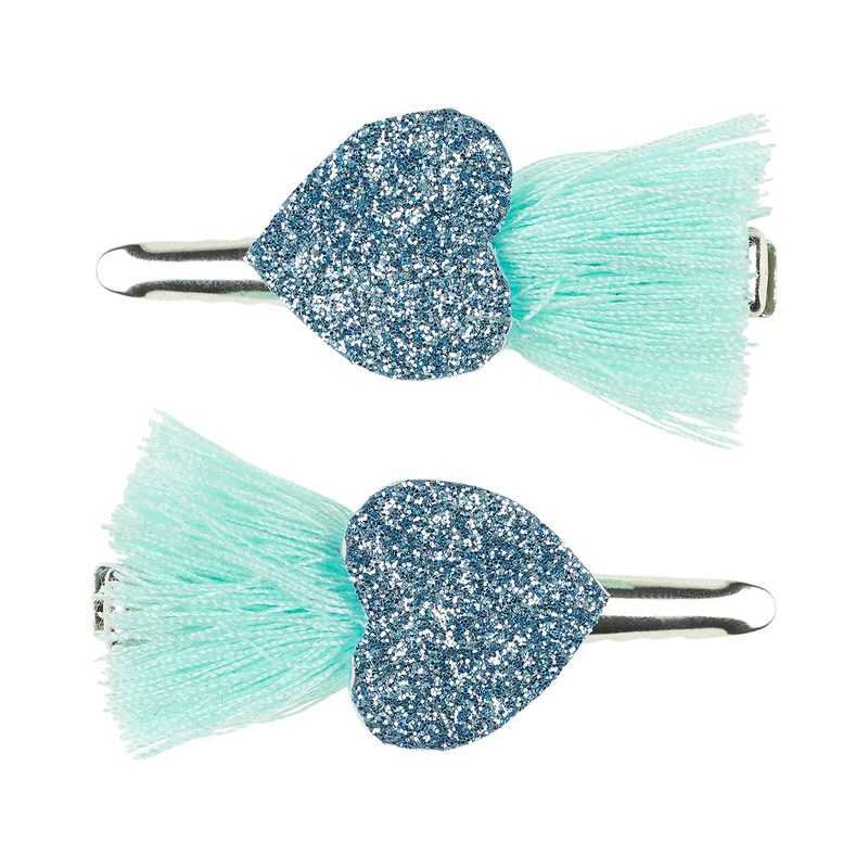 Souza 2 pcs Hair Claws Elleny Blue Heart-Blue Tassle