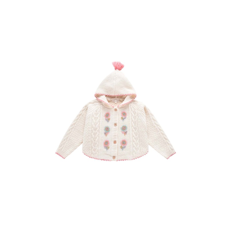 Louise Misha Cape Clara Wool Blend Knitting White