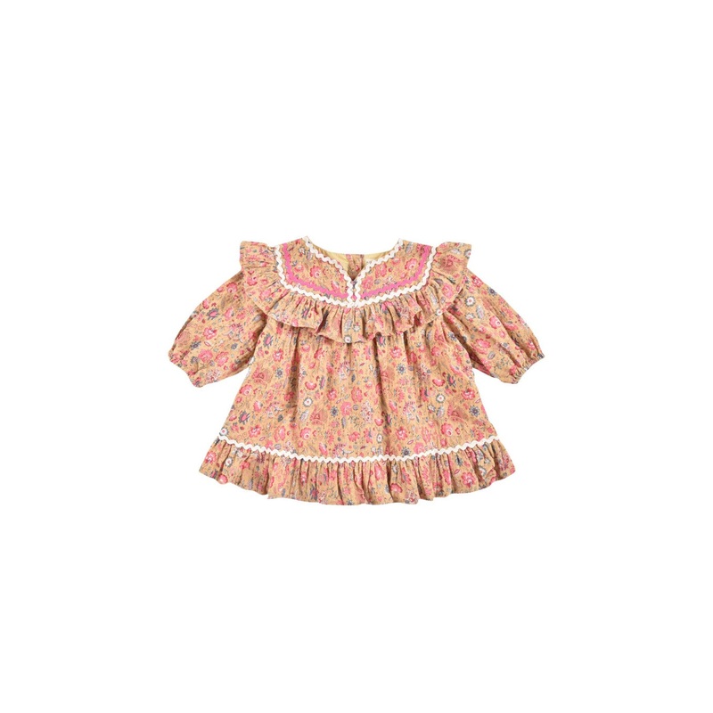 Louise Misha Dress Jilana Printed Organic Double Gauze Pink