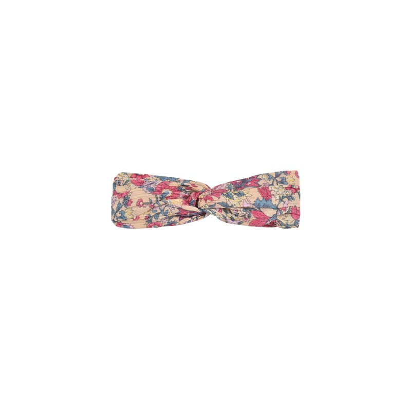 Louise Misha Headband Julie Printed Organic Cotton Crepe Pink