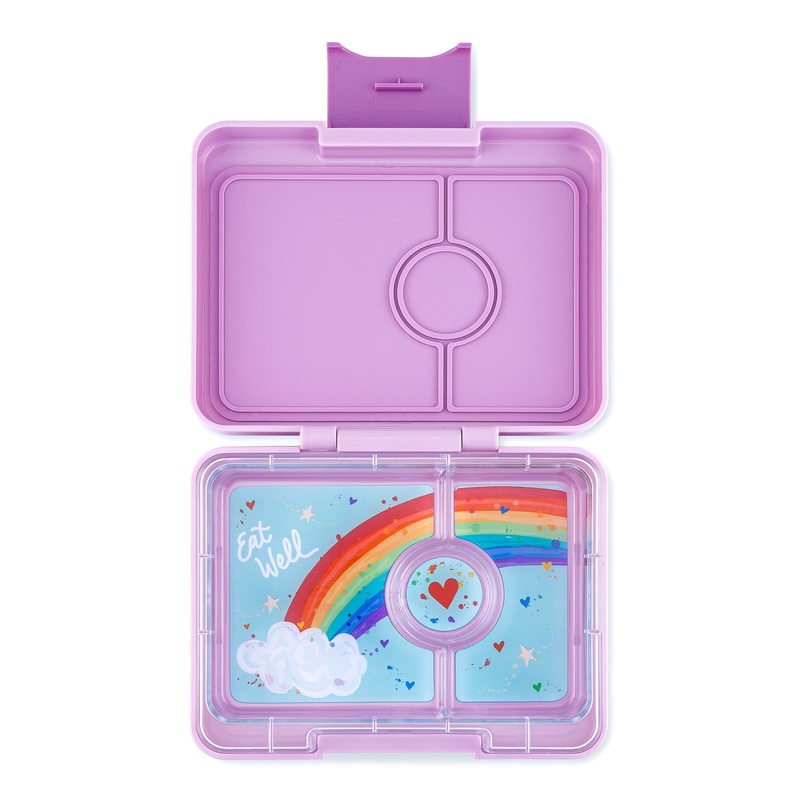 Yumbox Mini Snack - 3 Compartment Lunch Box - Lulu Purple Rainbow