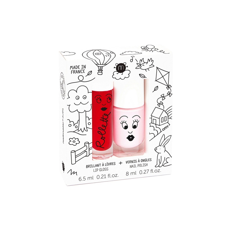 Nailmatic Set 1 Lip Gloss - Cherry + 1 Water Based Nail Polish - Bella