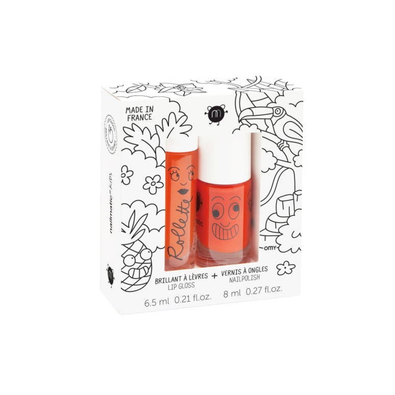 Nailmatic Set 1 Lip Gloss - Peach + 1 Water Based Nail Polish - Dori