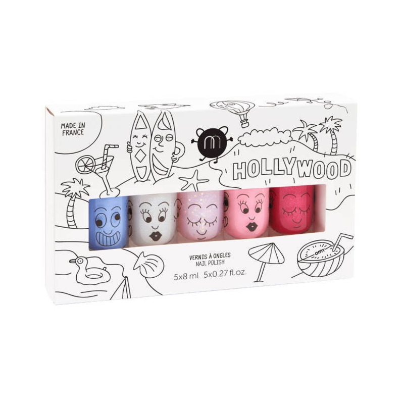 Nailmatic Set of 5 Water Based Nail Polish - Flamgo Dolly Bella Merlin Sissi
