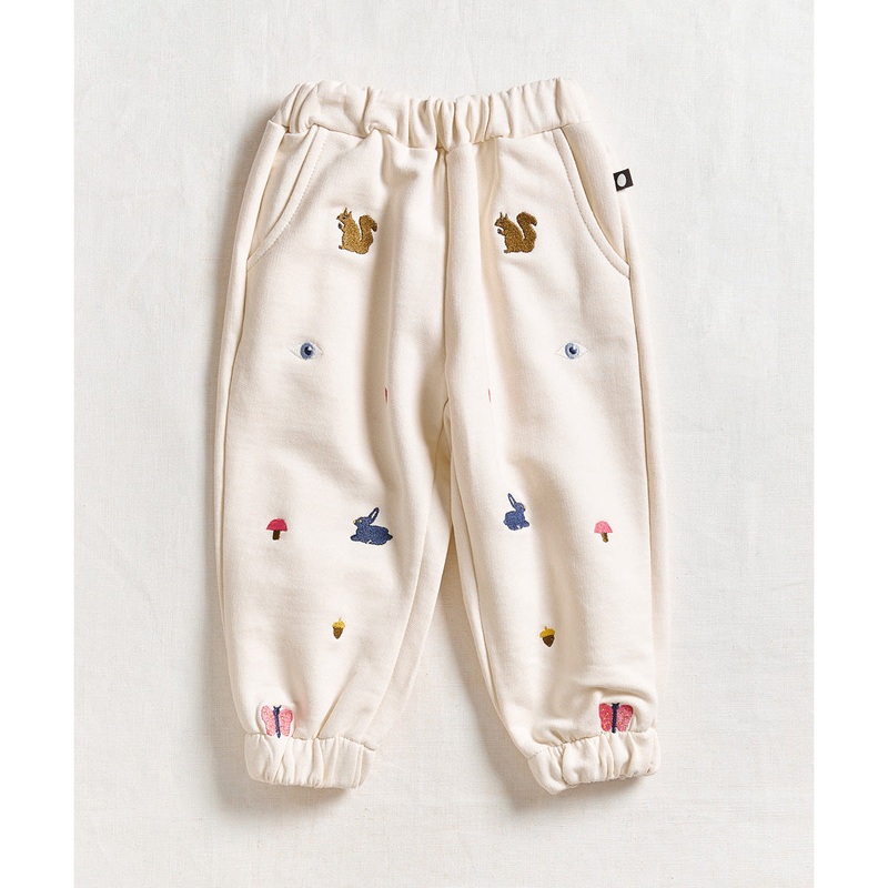 Oeuf Embroidered Sweatpants Gardenia