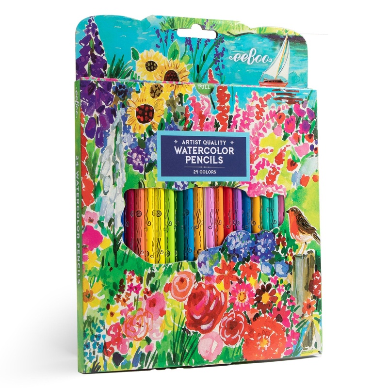 eeBoo Seaside Garden 24 Watercolor Pencils