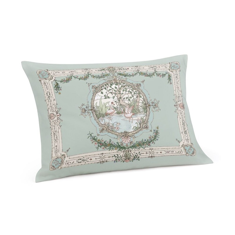 Atelier Choux Satin Cushion Tapestry Olive Green