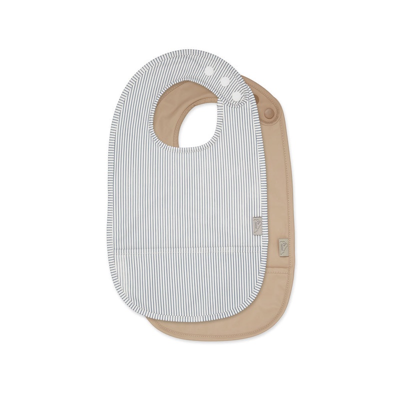Cam Cam Copenhagen Bib, with Pocket, 2-pack - Classic Stripes Blue