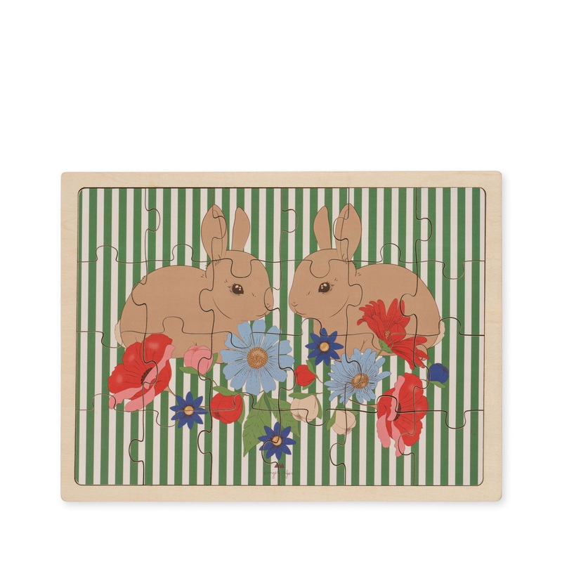 Konges Sljd Wooden Bunny Puzzle 24 pcs FSC Bunny Tokki