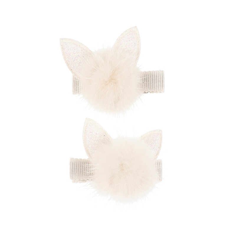Souza Hair Clips Cat White