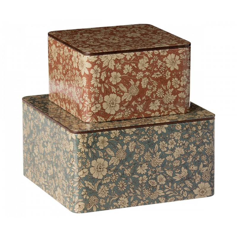 Maileg Metal Box, Blossom - 2 pcs Set