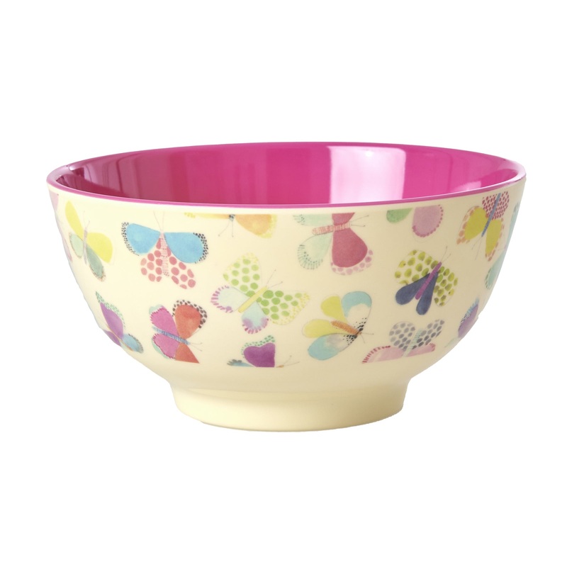 Rice DK Melamine Bowl with Butterfly Print - Medium - 700 ml