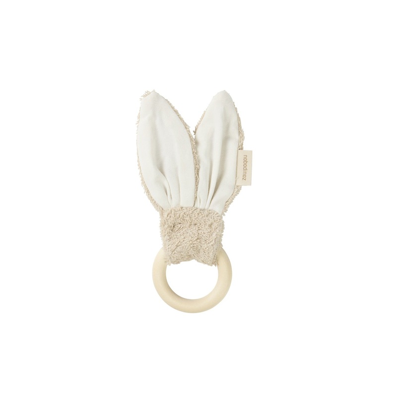nobodinoz Bunny Teether Ring Almond