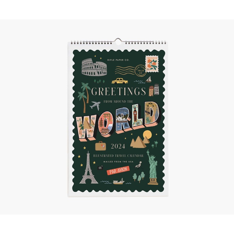 Rifle Paper Co 2024 Greetings From Around The World Wall Calendar