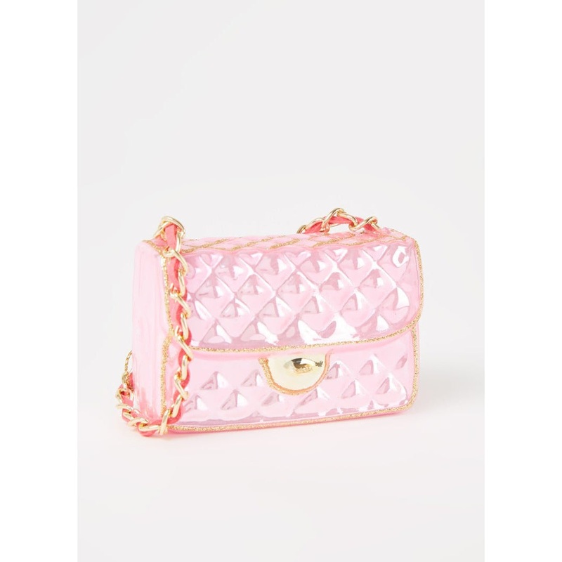 Vondels Ornament Glass Soft Pink Opal Fashion Bag H5.5cm