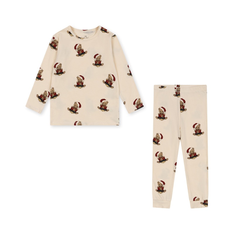 Konges Sljd Basic Blouse/Pants Set GOTS Christmas Teddy