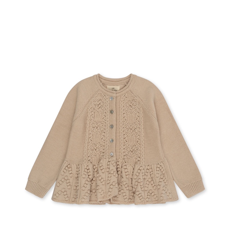 Konges Sljd Cabby Frill Cardigan Almond Milk