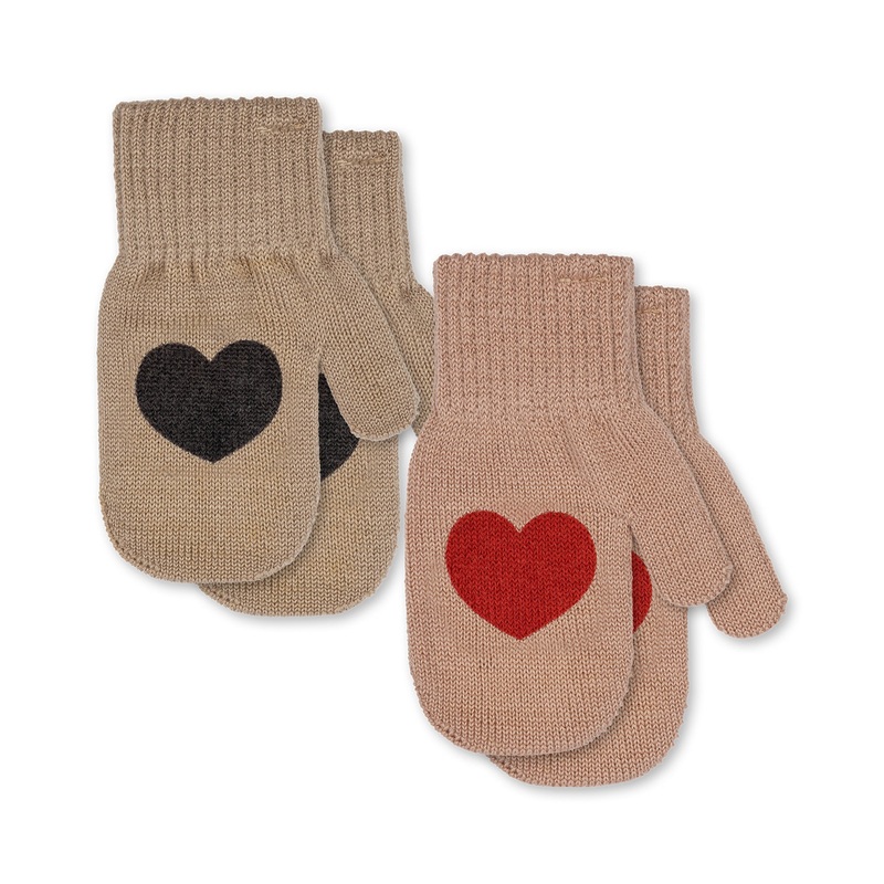Konges Sljd Christmas 2 Pack Gloves Christmas Hearts