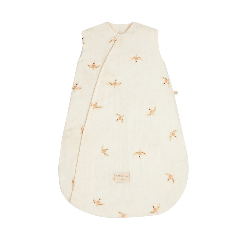 nobodinoz Sweety Light Sleeping Bag Nude Haiku Birds Natural