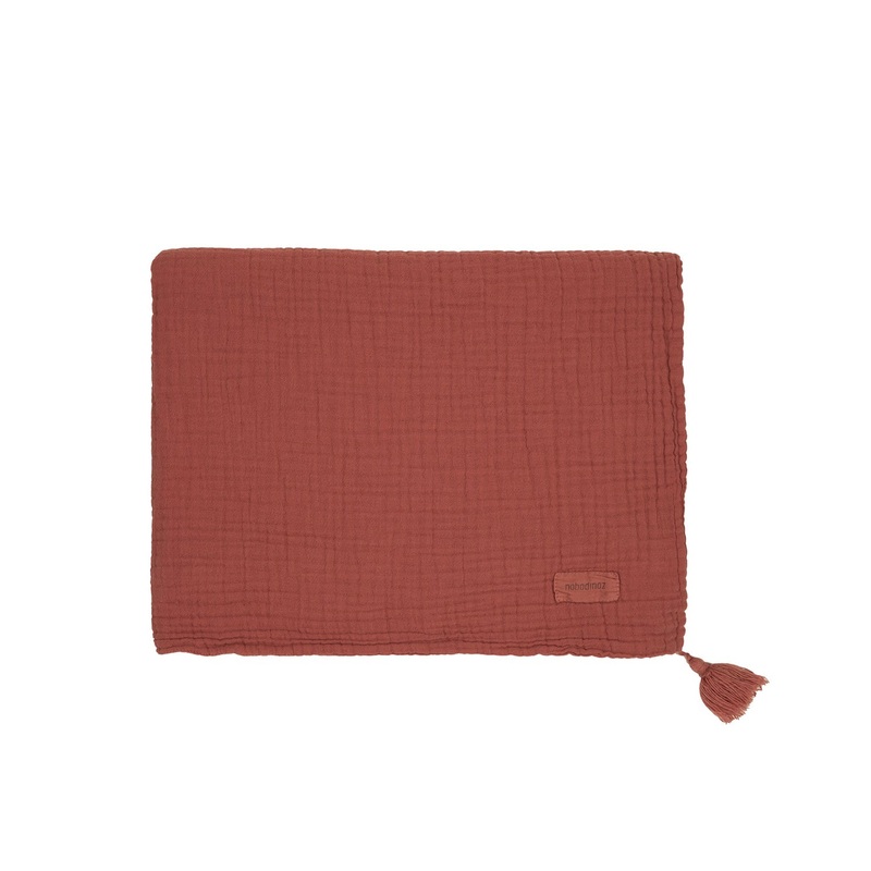 nobodinoz Wabi Sabi Double Muslin Blanket Rosewood