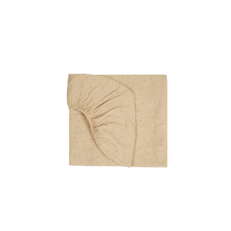 nobodinoz Wabi Sabi Washed BB Fitted Sheet Dots Ginger