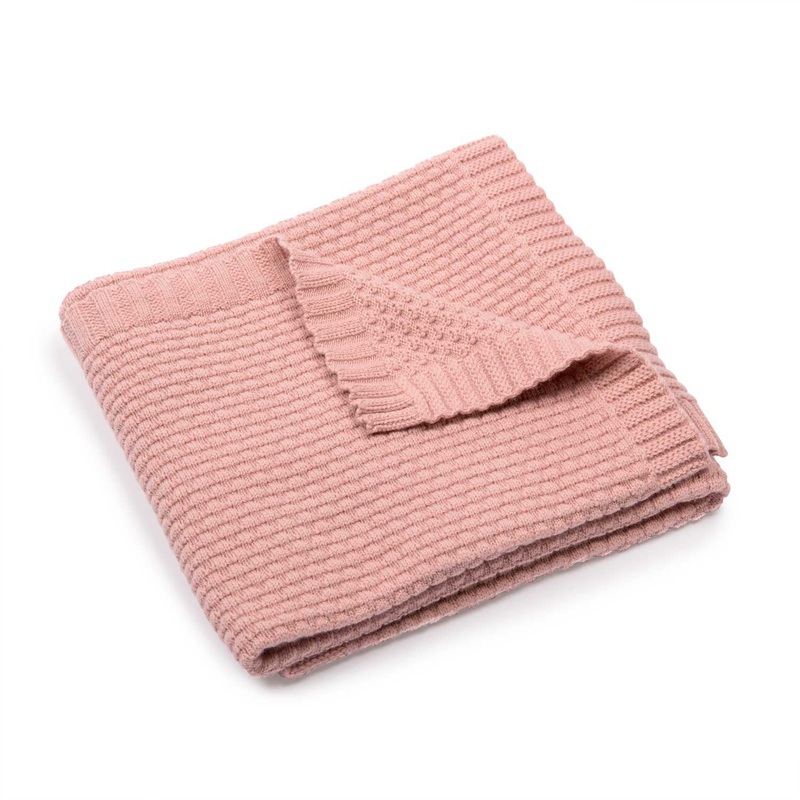 Moulin Roty Apres La Pluie Pink Knited Blanket/ Wool Blend