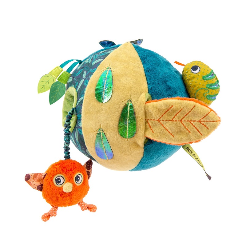 Moulin Roty Dans La Jungle Baby Senses Awakening Activities Ball - Chirping Bird and Holographic Butterfly 16cm