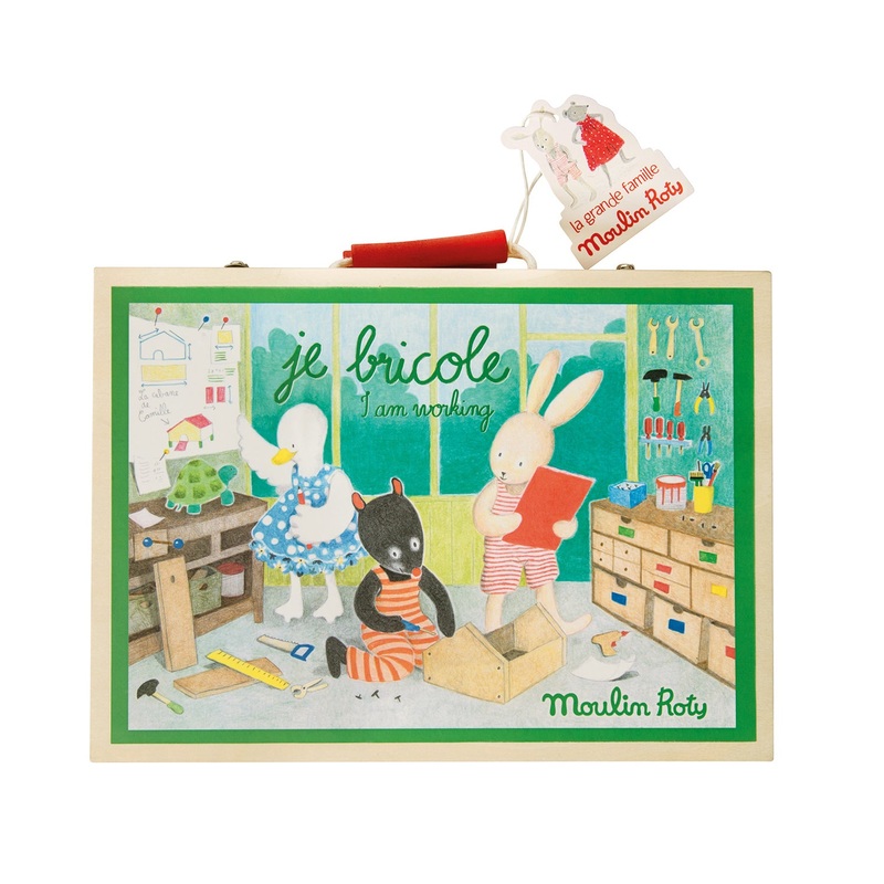 Moulin Roty La Grande Famille "Je Bricole" Wooden Tools Suitcase