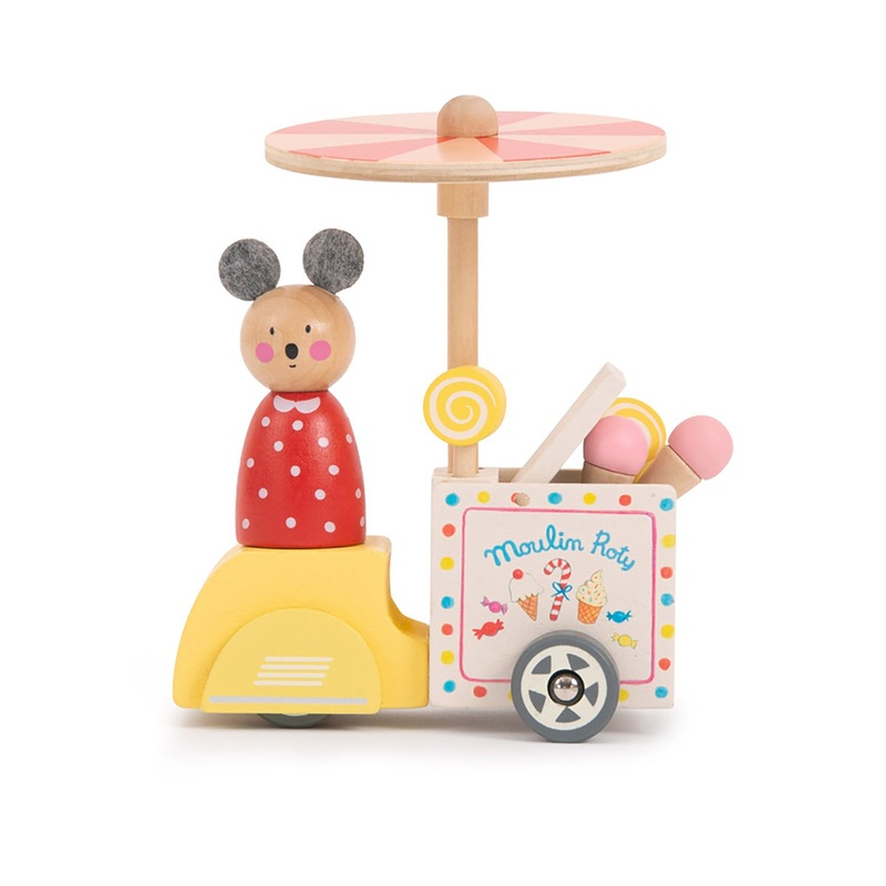 Moulin Roty La Grande Famille Wood Ice Cream Delivery Tricycle
